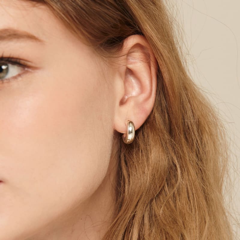 Murmur [925silver]Grundläggande tjock creolörhänge