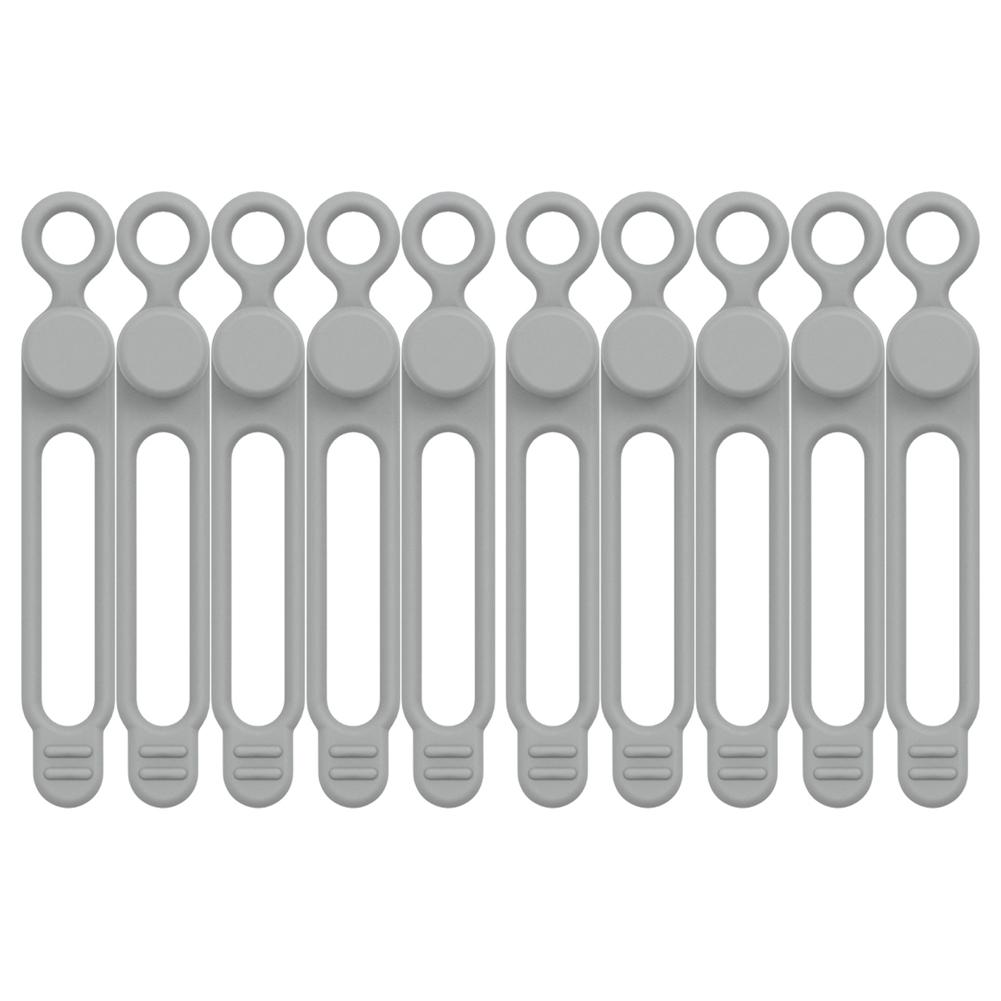 10pcs Silicone Cable Ties Set Elastic Reusable Cord Organizer Multi-function Wire Clip Bandage Cable Wire Storage Harness Strap