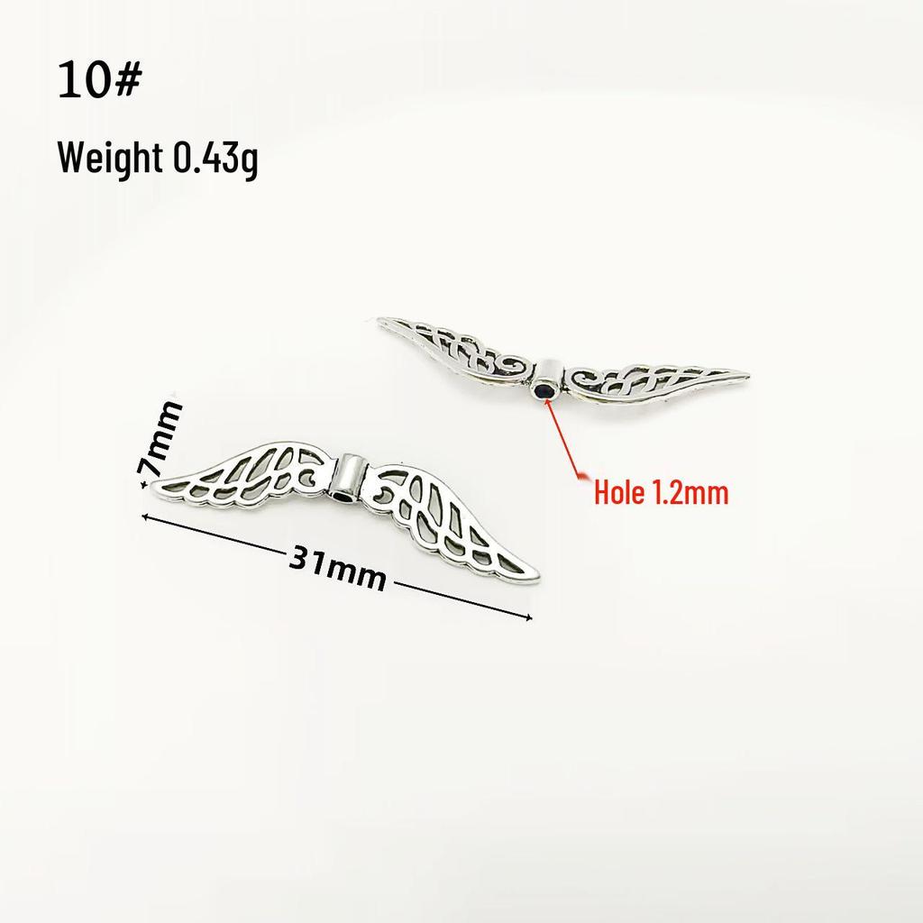 Tibetan Silver Angel Wing & Butterfly Feather Beads for Handmade Jewelry & DIY Accessories