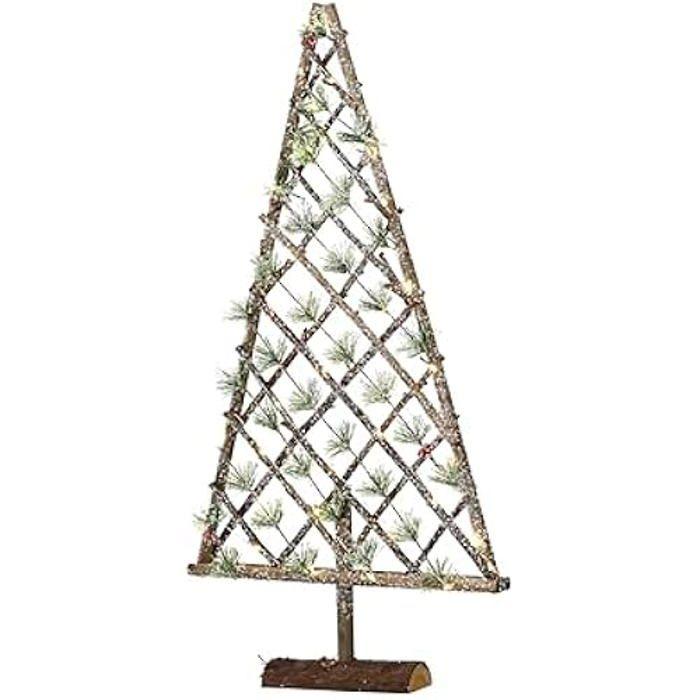 Décoration - KAEMINGK - Arbre en Bois Naturel - 80 cm - Micro LED - Blanc Chaud
