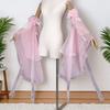 Manșete detașabile din organza transparentă stratificată Mâneci lungi ample cu panglică și clopoței pentru Rochie de Mireasă Outfit pentru Ședință Foto Cosplay
