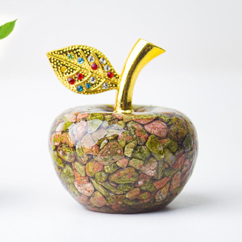Resin Crystal Apple Figurine For Home Office Decor Gift For Teens Collectors