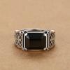 Black Zircon Men's Hip Hop Rings Adjustable Cross Ring Trend Open Ring  Daily Wear