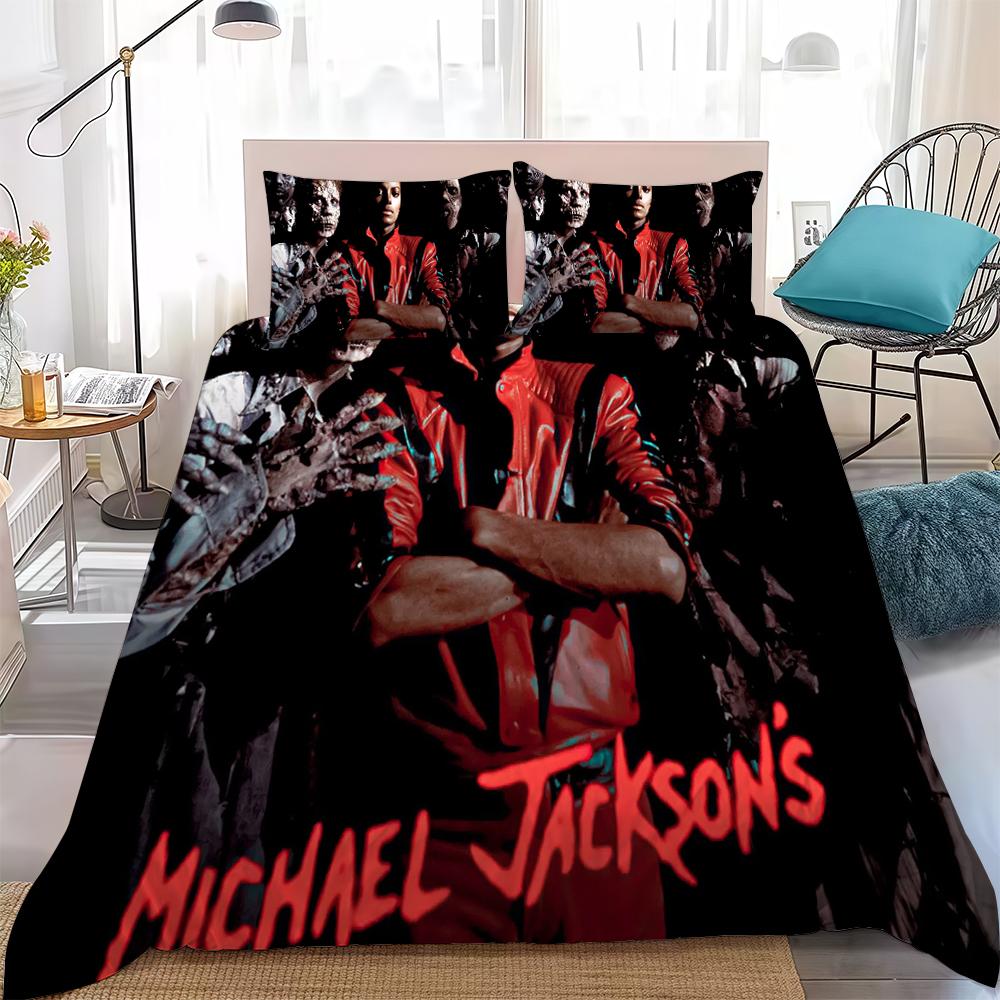 M-Michael J-Jackson T-Thriller Duvet Cover Set Home Style Bedding Soft Laundry Cotton Bed 3 Piece Set Student Dormitory Gift