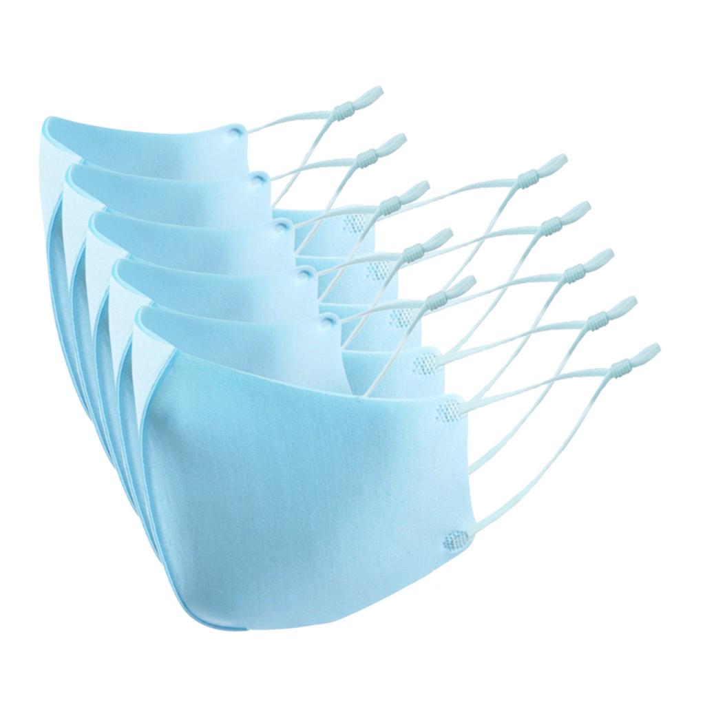 5PCS Cartoon Solid Kids Washable Anti-pollution Cute Mouth Anti-dust Face 