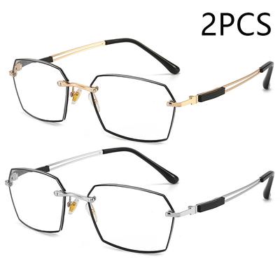 2PCS Frameless Reading Glasses Anti Blue Light HD For Middle Aged Elderly People 187