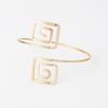 Women's European Spiral Metal Cuff Bracelet - Geometric Square Design, Unique and Stylish Jewelry