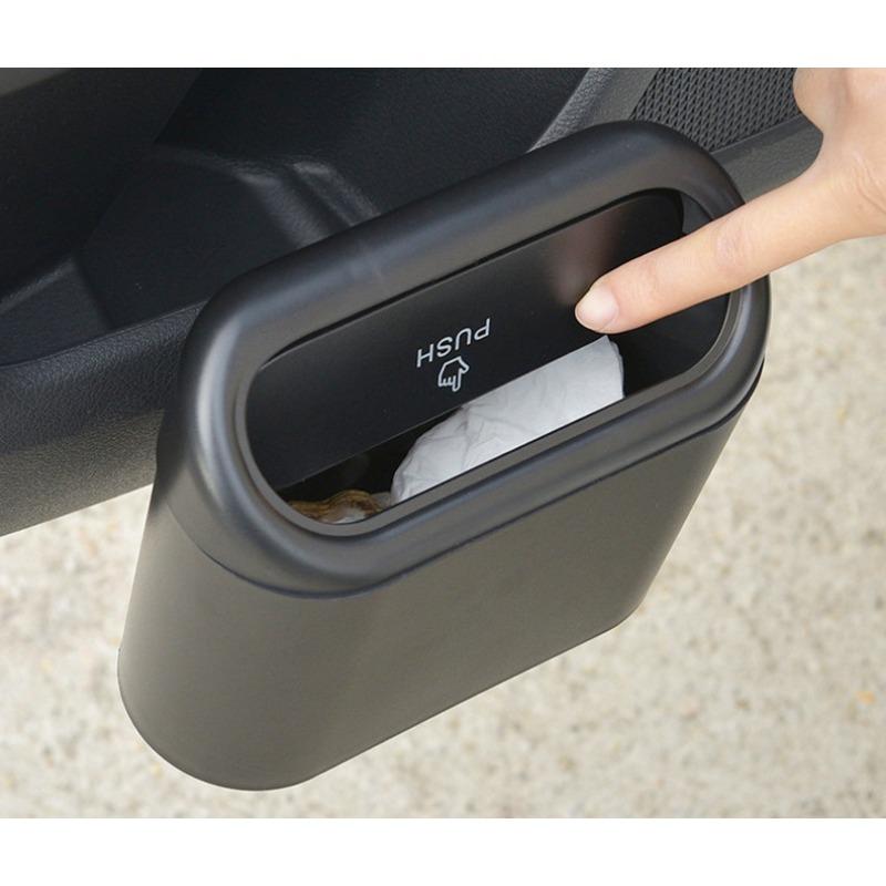 Car Clamshell Trash Bin Hanging Vehicle Garbage Dust Case Storage Box AB Square Pressing Trash Auto Interior Accessories