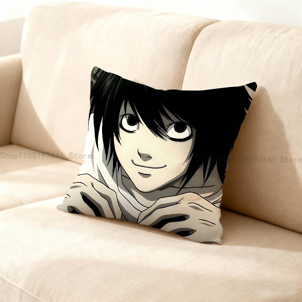 L-Lawliet D-Death Note Pillow Case For Sofa Decor Car Office Room Printing Cushion Cover Decorations And Protector
