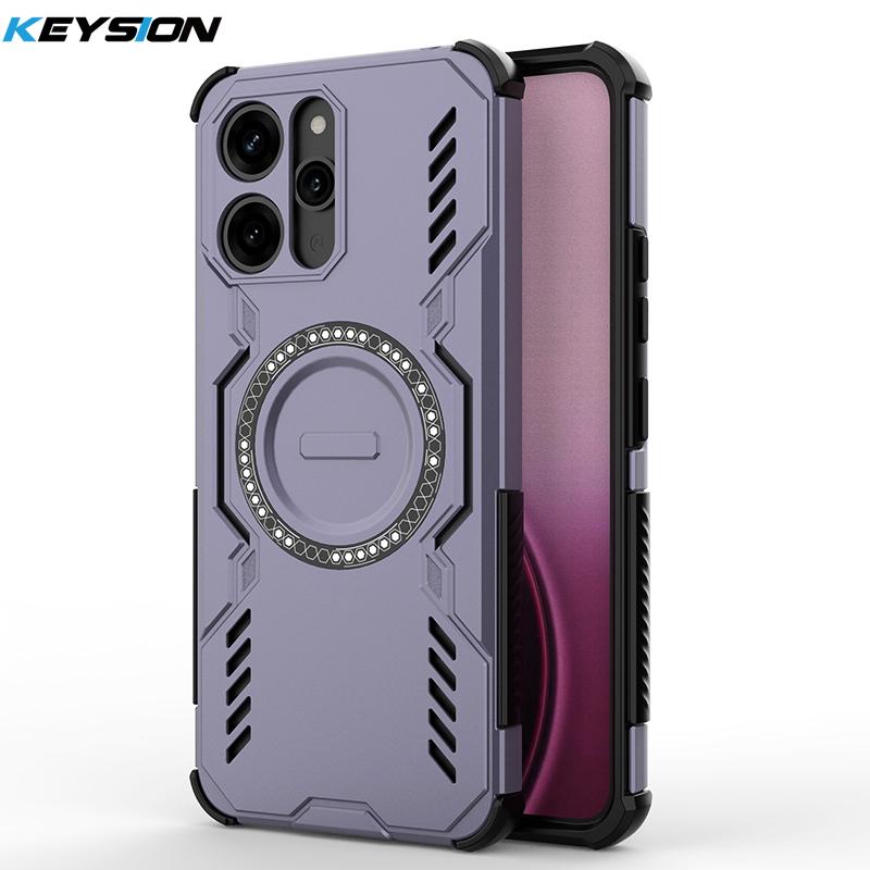 

KEYSION Hollow Heat Dissipation Case for Redmi 12 4G Silicone+PC Magnetic Cooling Shockproof Phone Cover for Xiaomi Redmi 12 5G for Redmi 12 5G фиолетовый