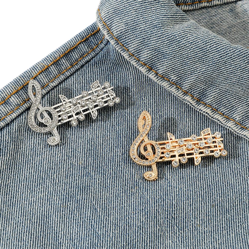 Elegant Microphone Music Note Brooch Club Badge for Women Men Fashion Band Souvenir Jewelry Accessories Gifts