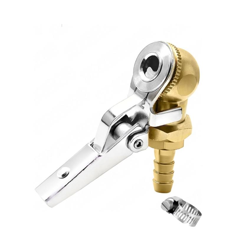 Tire Valves Copper Air Chuck for Quick Inflation On Various Vehicles Featuring Shut Off Valves Universal Copper Chuck