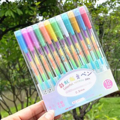 Koreanisches Pastell-Verlauf Buntstift-Set - 6 fluoreszierende Aquarellstifte für DIY-Karten und Kinderbasteln