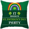 St. Patrick'S Day Pillow Case Green Cartoon Letter Four-Leaf Clover Sofa Cushion Cover Ireland National Day Pillow Cover