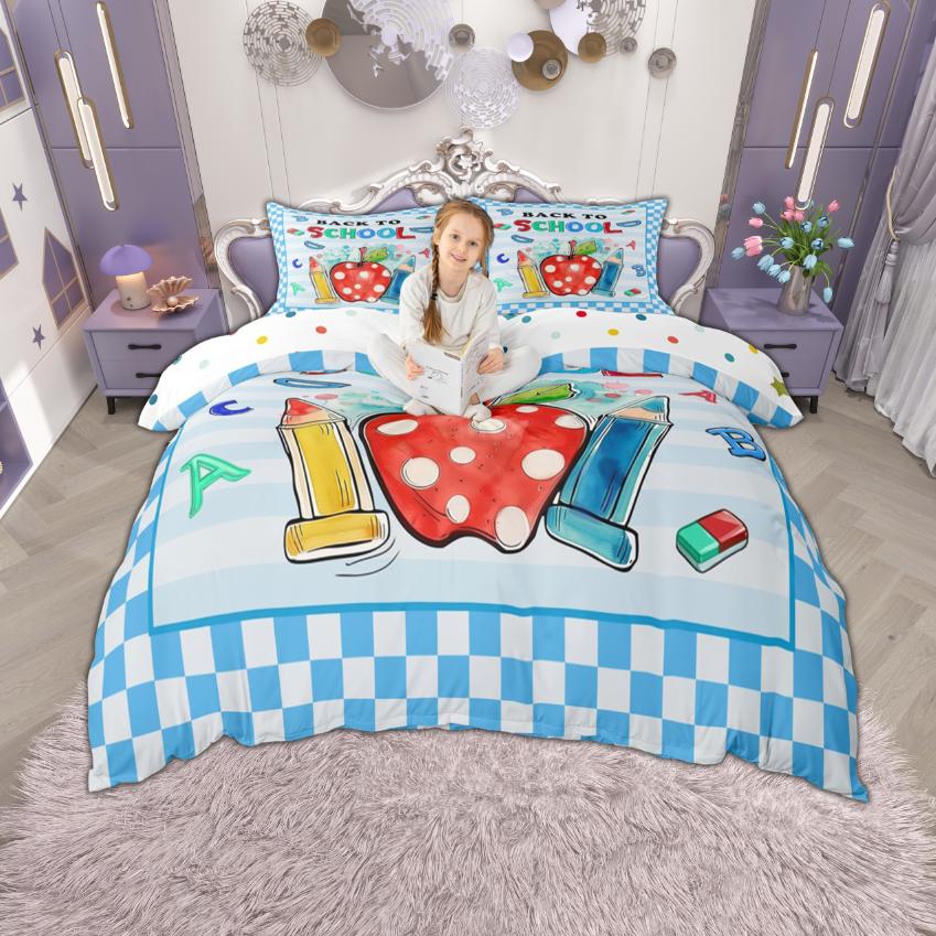 

Comforter Homewish School Life Theme For Kids Preppy Gifts Bedding Set Geometric Buffalo Plaid Comforter Set Comforter (quilt)-EU Single(135*200cm)3pcs