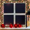 Weihnachts-Pinnwand-Bordüre Aufkleber Weihnachtsblumen-Zierbordüre Selbstklebende Etikettenaufkleber