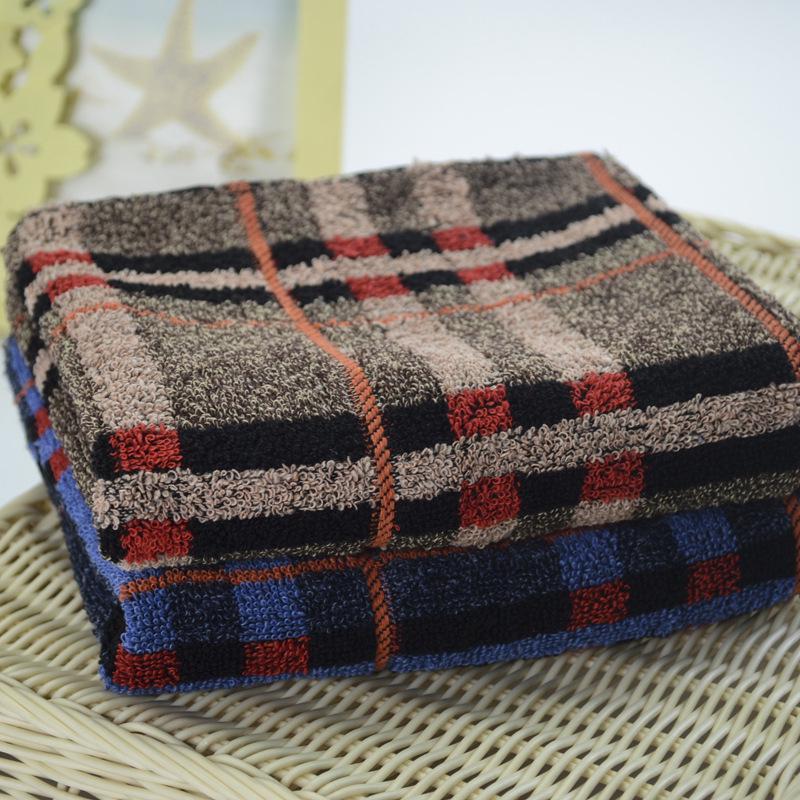 Gaoyang Dark Color Large Check Absorbent Face Towel - Thick, Universal, Skin-Friendly for Adults