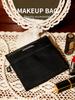 Borsa da Trucco Nera a Rete con Zip, Borsa da Viaggio Portatile per Cosmetici, Accessorio di Bellezza di Marca di Lusso