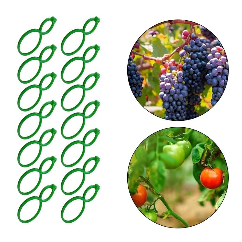 500Pcs Garden Vine Strapping Clips Plant Bundled Buckle Rings Holder Tomato Garden Plant Stand Garden Decors Accessories