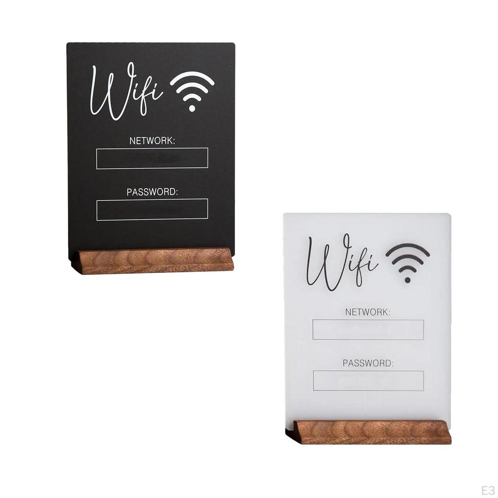 WiFi Password Sign Board Acrylic Reusable Table Display Holder Centerpiece Decoration for Guests