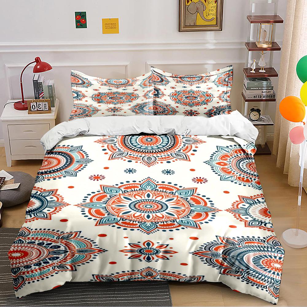 Mandala Floral Pattern Bedding Set Bedding set (1 duvet cover, 2 pillowcases, duvet not included)