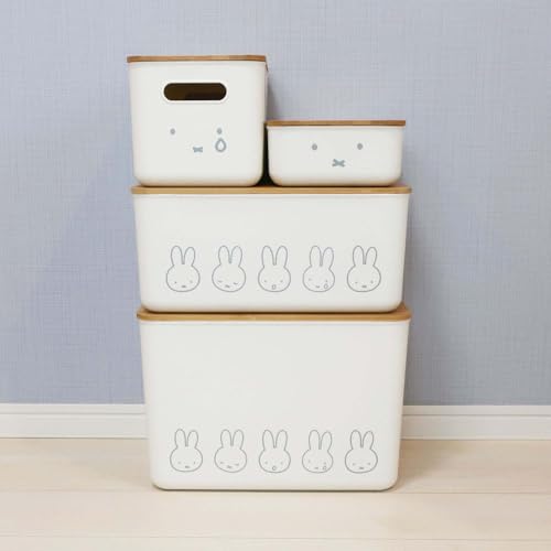 Okato Miffy Bamboo Storage Case with Lid S Can be stacked and stored Width 26 x Height 8.3 x Depth 17.5cm