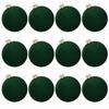 12 Pcs Velvet Christmas Ball Ornaments 2.4 Inches Flocked Shatterproof Plastic Balls Xmas Tree Hanging Decorations for Holiday Party Home Decor