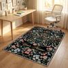 Floral Fantasy Theme Soft Crystal Velvet Rug Custom Name & Text Print Non Slip Floor Rug for Bedroom Living Room