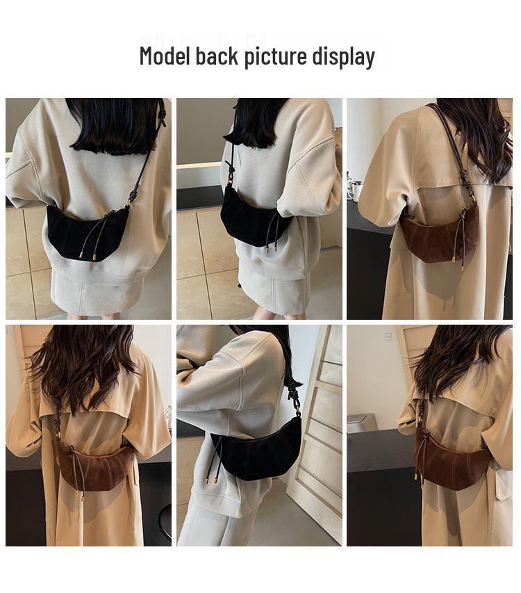 Chic Underarm Croissant Bag - Versatile Retro Leather Crossbody for Women