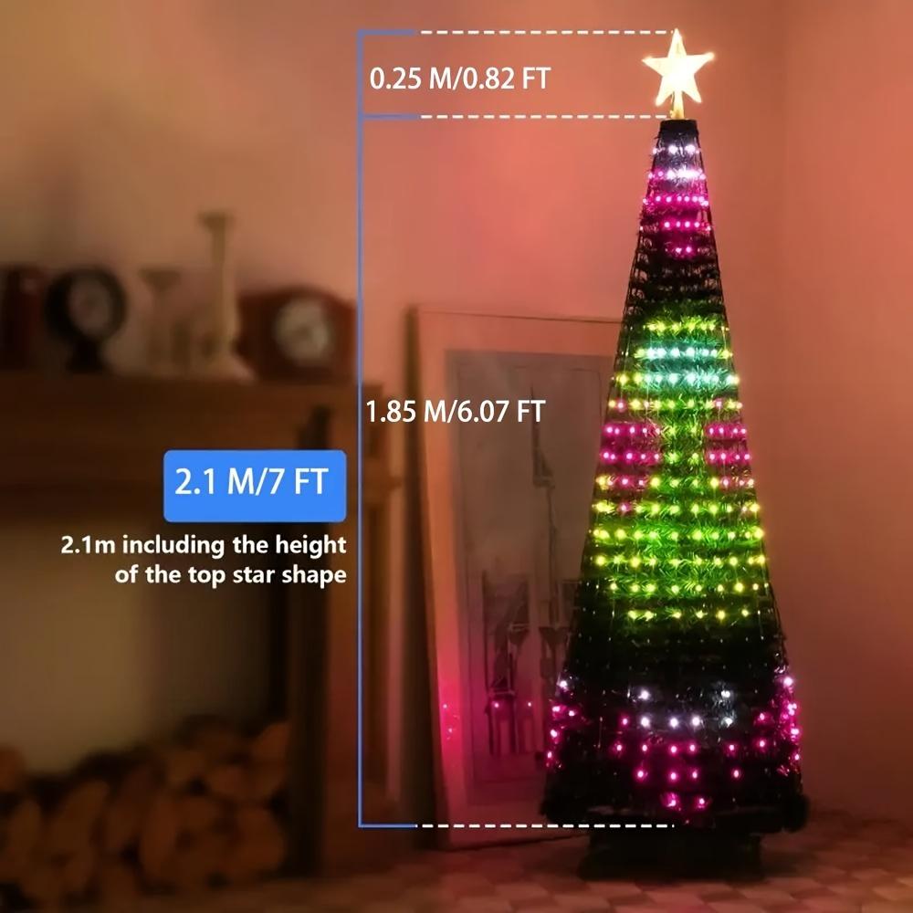 Christmas Tree Lights Outdoor Christmas Decoration with Remote Control and APP Control RGB Color-changing String Lights 400 LED  Timer for Christmas