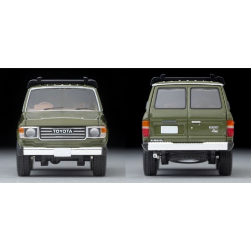 TOMYTEC Tomica Limited Vintage Neo 1/64 Scale LV-N279e Toyota Land Cruiser 60 Olive with Canoe and Figure, Finished Model (Product Number: 330882)