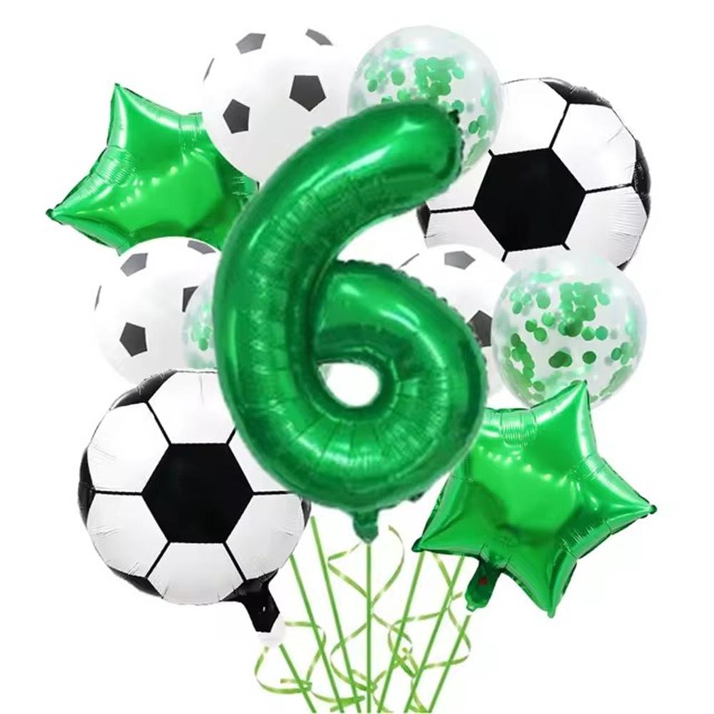 1 Set Helium Foil Globos Football Balloons Birthday Party Decorations Kids Boy 32Inch Green Number Ball Soccer Sports Supplies