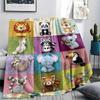 Fabric animal spaceship Print Flannel Blanket High quality Comfortable for All Seasons Home Decor Warmth and Comfort Perfect for Christmas Gifts