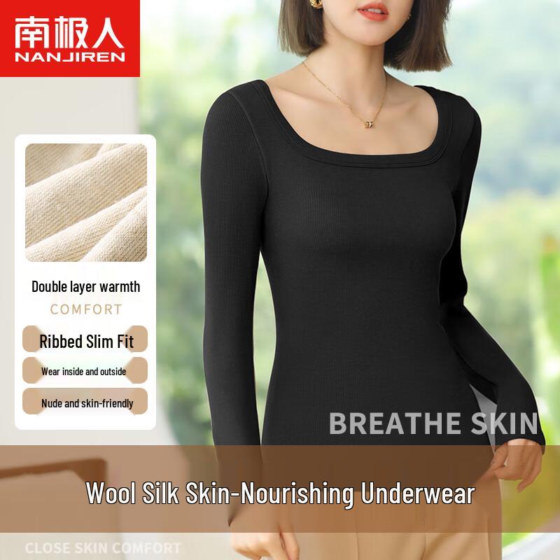 

Miling Women s Thermal Wool Silk Base Layer Top One Size