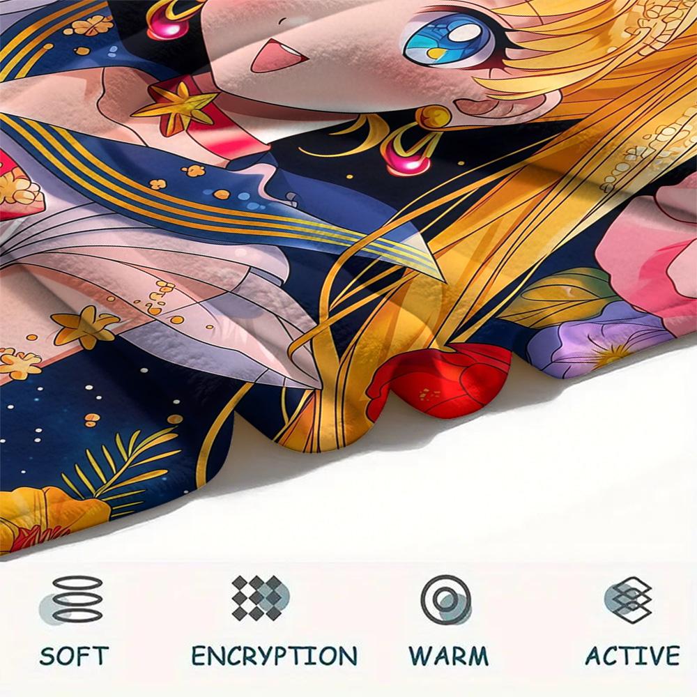 Sailor Moon2 Flannel Blanket, High quality Comfortable for All Seasons, Home Decor, Warmth and Comfort