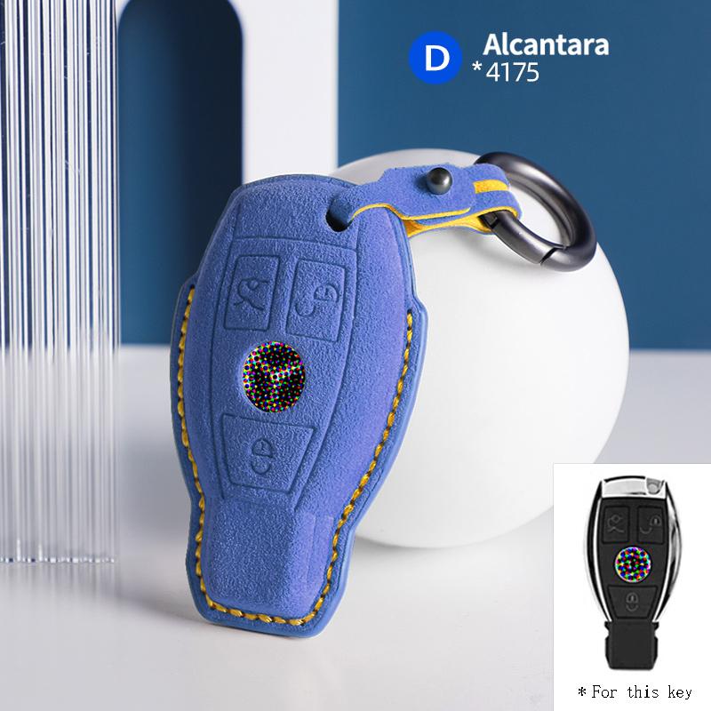 New suede car key case cover protector shell For Mercedes Benz A B C E Class GLS GLA GLK GLC CLS CLA AMG W204 W205 W212 W463