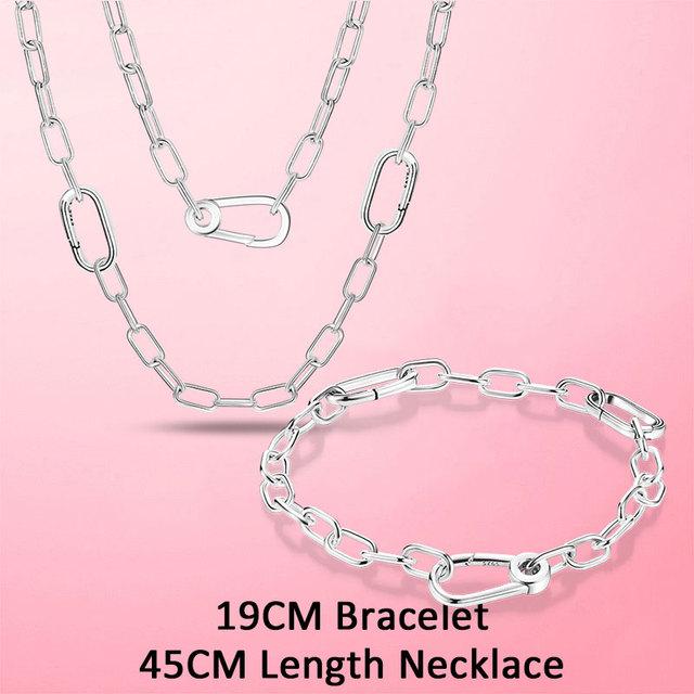 

Жіночі набори ювелірних виробів Me Clasp Necklace Chain Link Me Bracelet Жіночі набори ювелірних виробів для жінок Модні сережки Срібні ювелірні вироби 925 проби