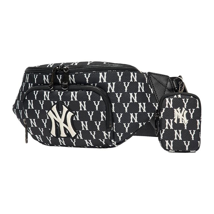 New MLB Monogram Collection Polyester Combo Bag One Shoulder Crossbody Fanny Pack Regular Unisex Black 3AHSM012N-50BKS