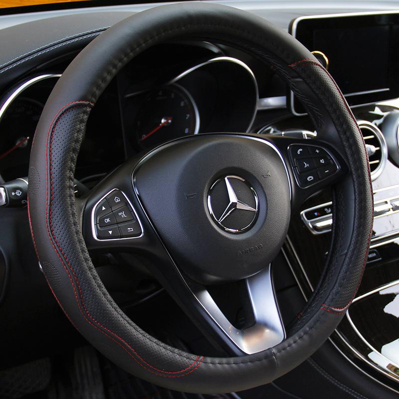 Leather Print Steering Wheel Cover for Junwei, Yinglang, Kaiyue, Encore, Weilang, All-Season Handle Wrap
