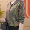 Plus Size Floral Print Long Sleeve Top for Middle-Aged & Elderly Women