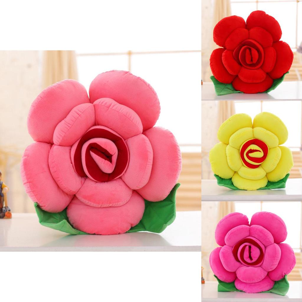 Bright Colors Rose Shape Flower Pillows Cushion Lumbar Decor For Sofa Bed And Chair