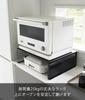 Yamazaki Tower Oven W53 x D40 x Microwave Kitchen Model 1443 Rack, Black, H16.7cm, Stand, Rack,