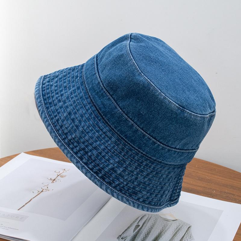 Denim bucket hat ladies trend retro wash basin hat men's summer outdoor sun protection hat