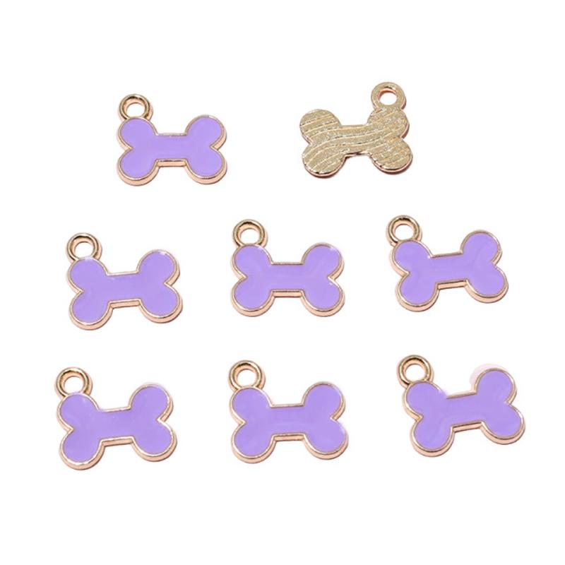 10Pcs 12X13Mm Cute Mini Enamel Animal Dog Bone Charms Pendants For Jewelry Making Necklaces Earrings Bracelets Diy Crafts Supply