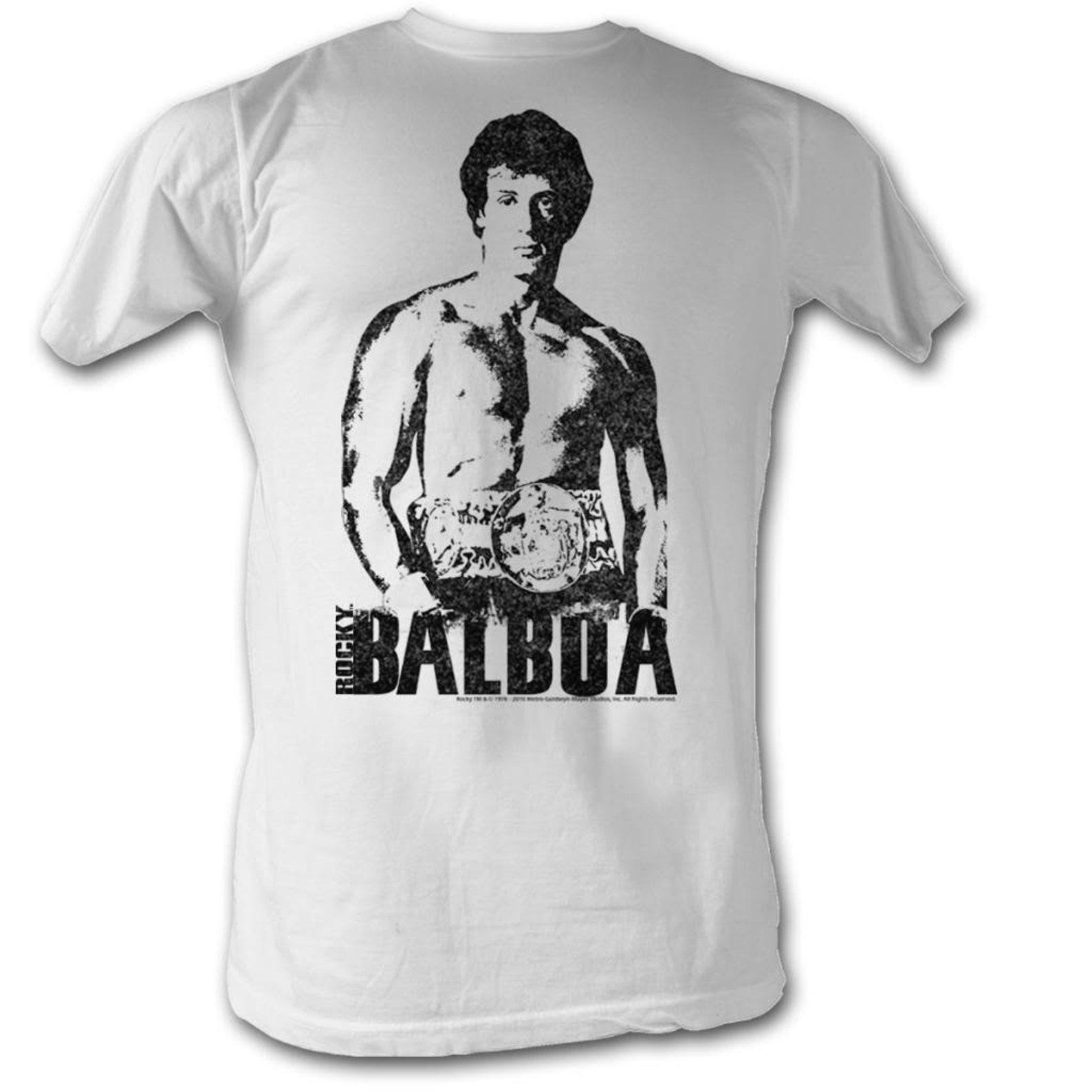 Rocky Towering Over White T-Shirt L