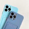 iPhone 16 Skin-Feel Card Holder Case - Pure Color, 13/15 Pro Max Slot, Protective Cover
