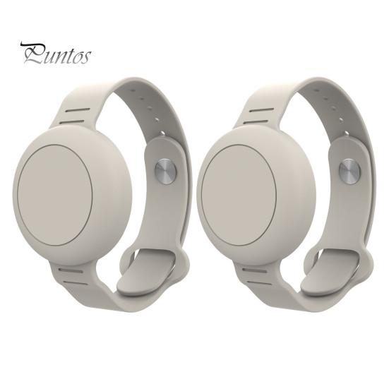 

2 шт. трекер, браслет против потери, защитный чехол, регулируемый износостойкий, устойчивый к царапинам, мягкий гибкий детский трекер-локатор, ремешок для часов для AirTag бежевый
