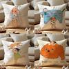 Illustrations Of Everyday Life Cushion Cover Pattern Printed Pillowcase For Living Room Sofa Cushion Cover & Bedroom Decor