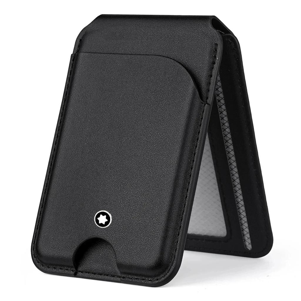 Magnetická peněženka na karty Stojánek Magsafe Držák na kreditní karty Peněženka z pravé kůže Pouzdro na telefon pro Iphone 17 16 15 14 Pro Max Držák na karty Obchodní pouzdro