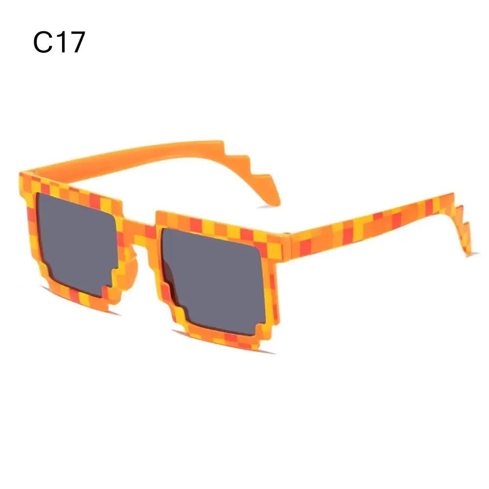 Funny Pixelated Mosaic Glasses Adults Teens Halloween Decorative Shades Party Disco Glasses Photo Props Gamer Robot Sunglasses